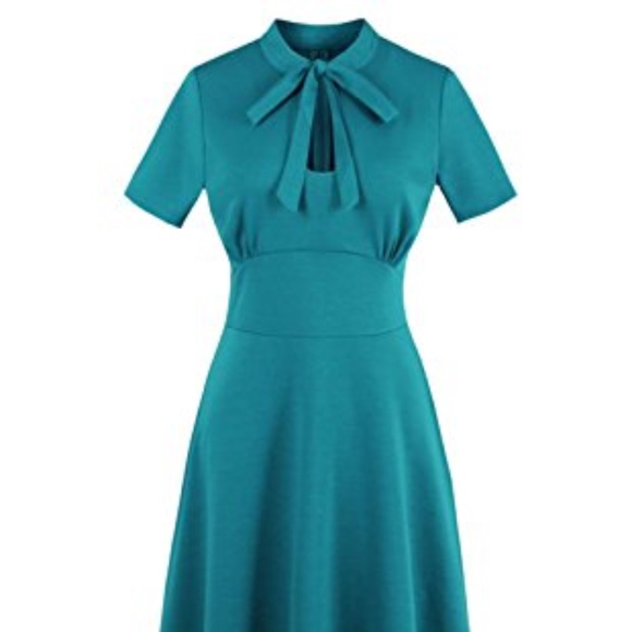 Wellwits ~ Meinaiduo Dresses & Skirts - KEYHOLE BOWTIE 1940'S VINTAGE INSPIRED DRESS BNWT